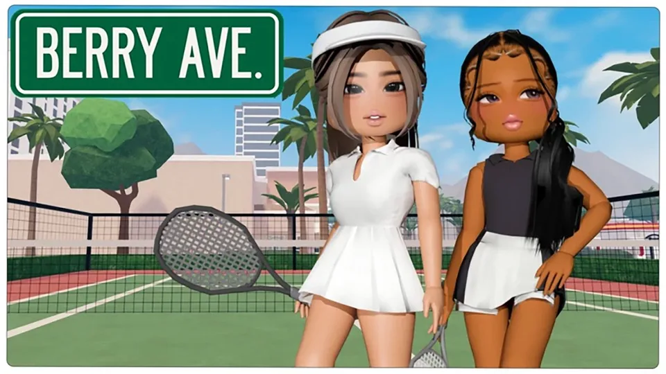 Berry Avenue RP town scene shown with the catalog ID guide